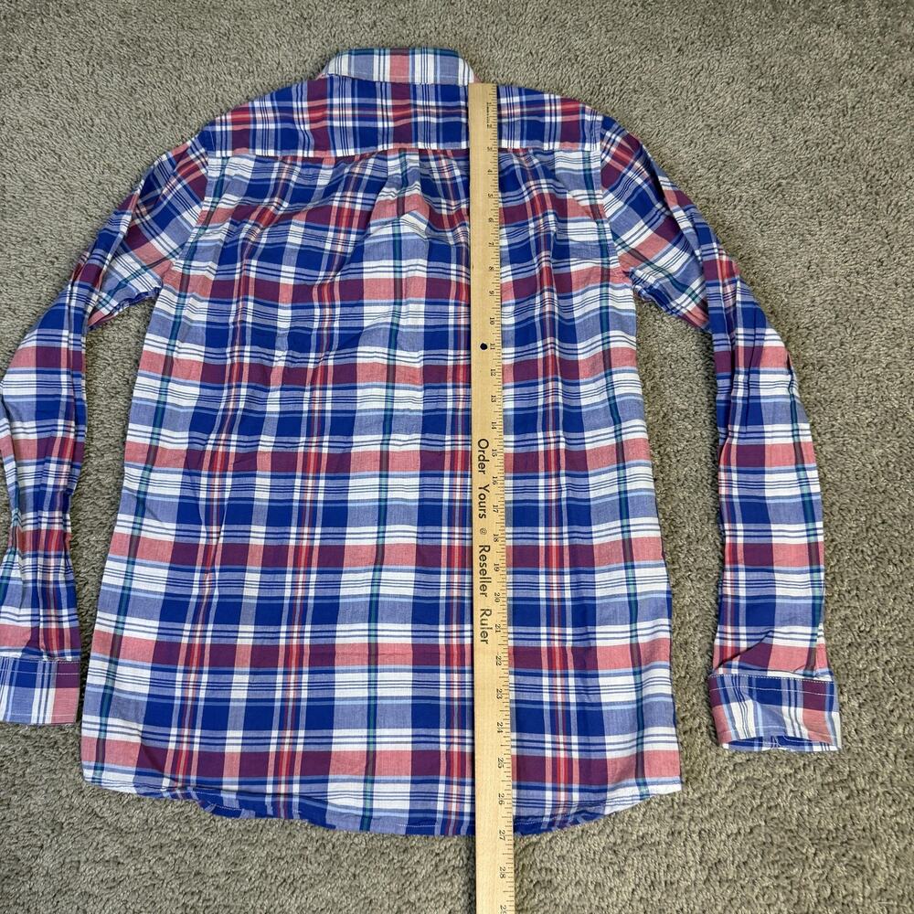 Vineyard Vines Shirt Boys XL Blue Plaid Button-Up Long Sleeve Embroidered - Picture 6 of 10